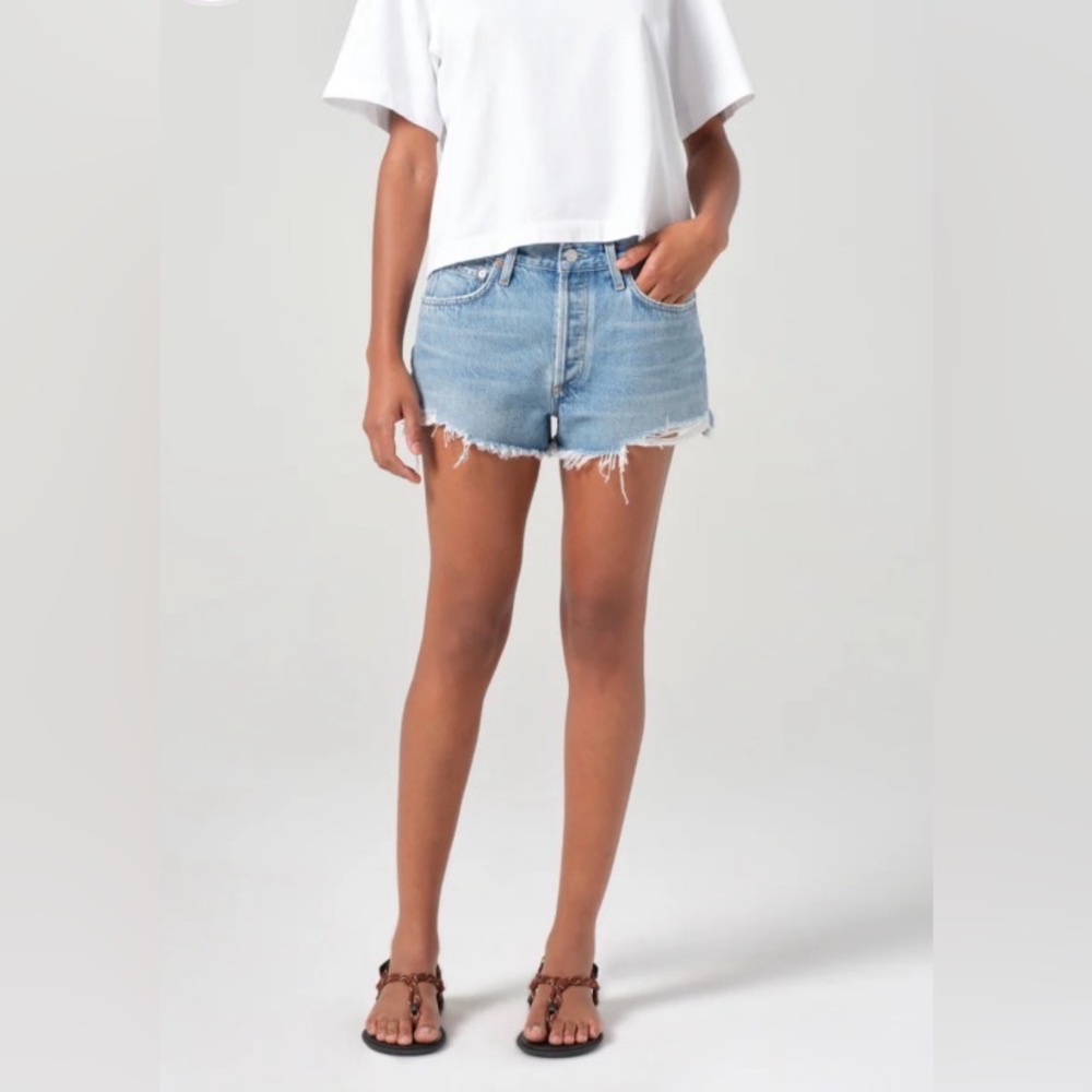 Agolde Parker Vintage Denim Cutoff Shorts in Swapmeet